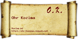Ohr Kozima névjegykártya